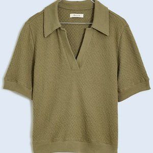 Madewell Collared Pointelle Sweater Tee Size Large
